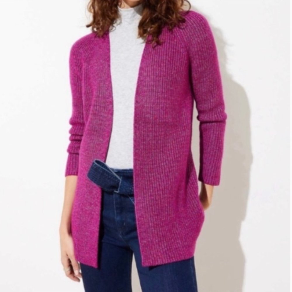 NWT LOFT Ribbed Open Cardigan